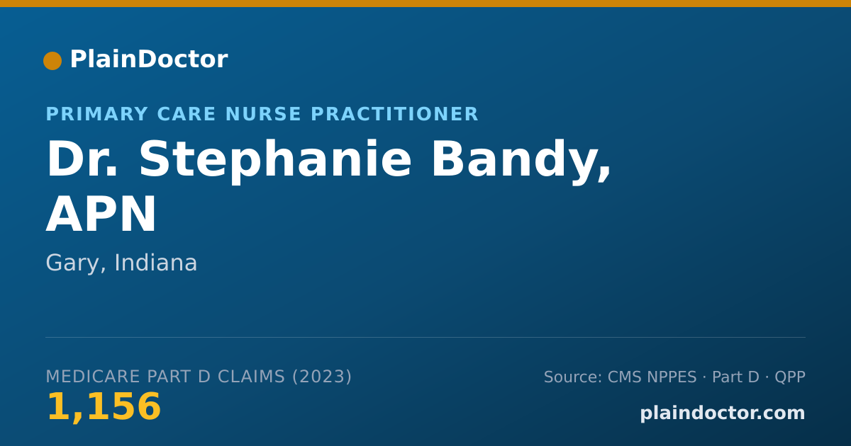 Shareable card for Stephanie Bandy, APN - Primary Care Nurse Practitioner, Gary, IN