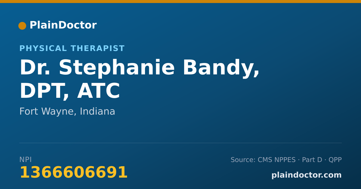 Shareable card for Stephanie Bandy, DPT, ATC - Physical Therapist, Fort Wayne, IN