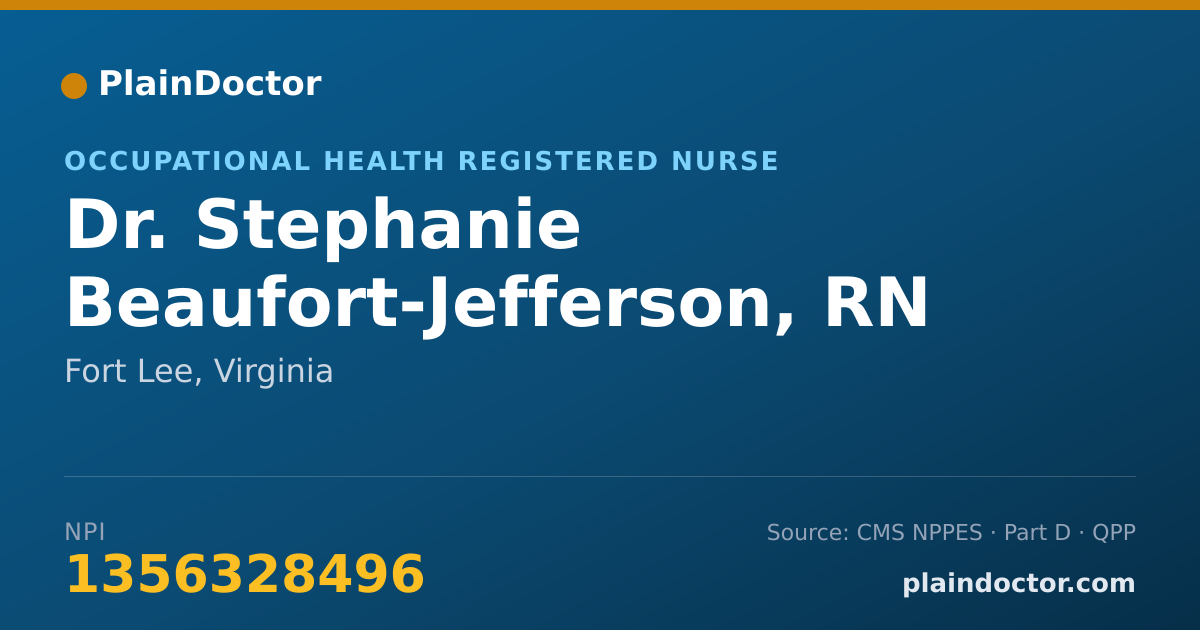 Shareable card for Stephanie Beaufort-Jefferson, RN - Occupational Health Registered Nurse, Fort Lee, VA