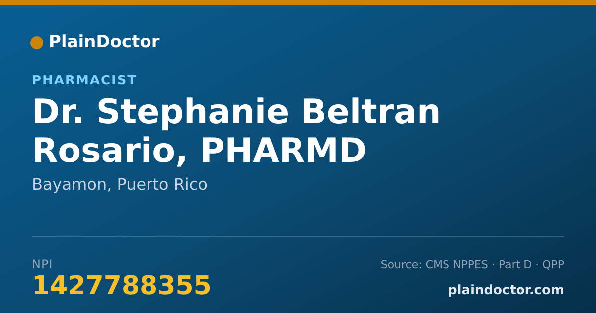 Shareable card for Stephanie Beltran Rosario, PHARMD - Pharmacist, Bayamon, PR