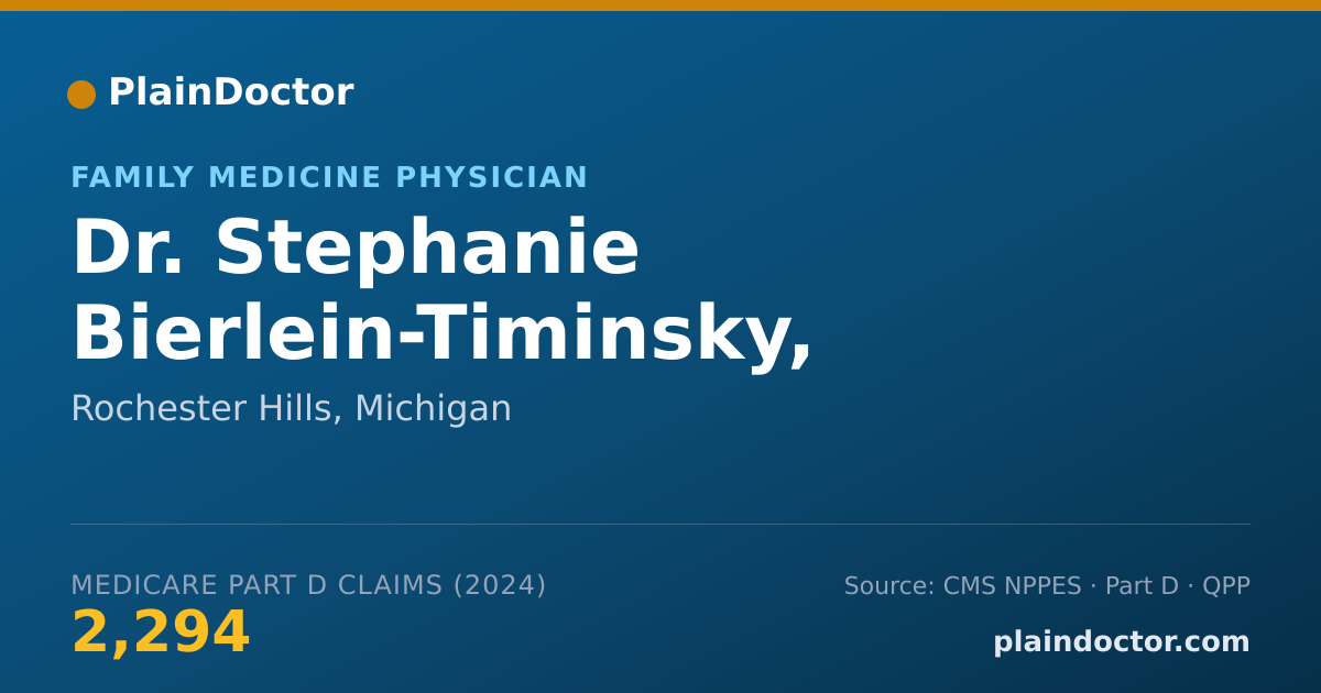 Shareable card for Stephanie Bierlein-Timinsky, M.D. - Family Medicine Physician, Rochester Hills, MI
