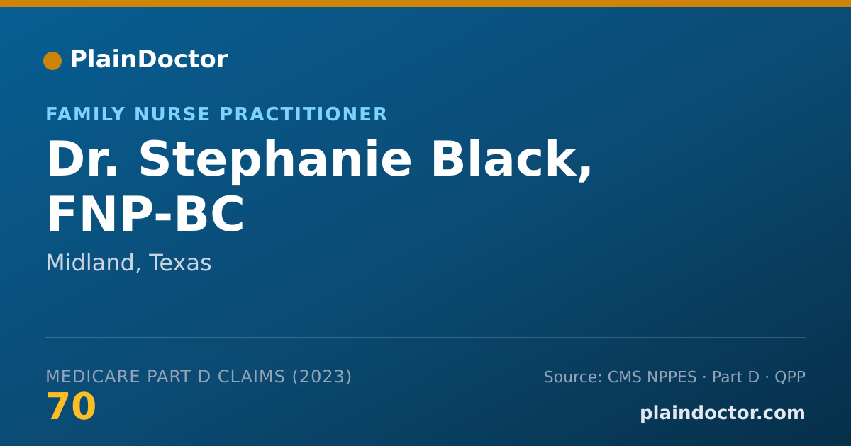 Shareable card for Stephanie Black, FNP-BC - Family Nurse Practitioner, Midland, TX