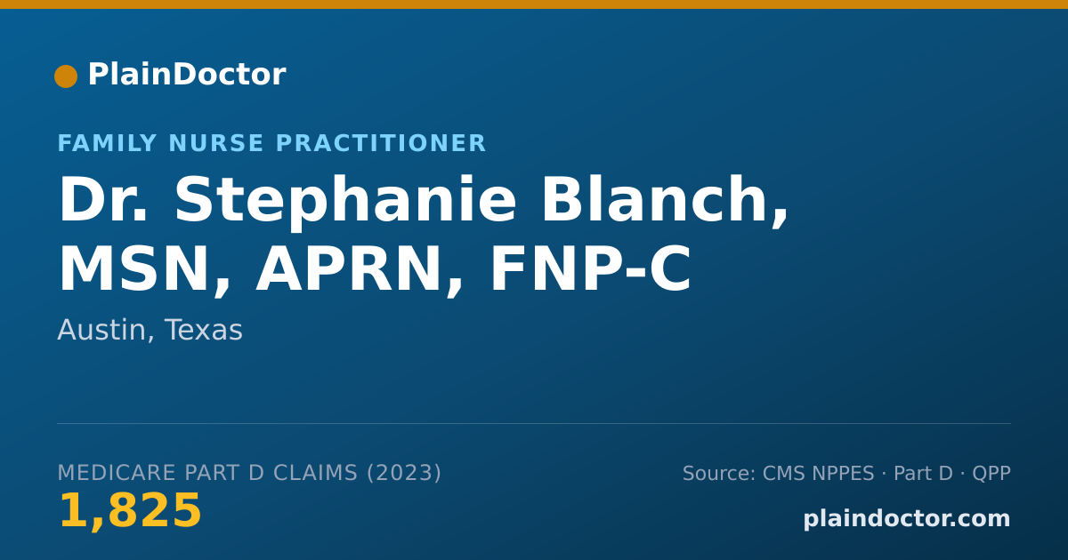 Shareable card for Stephanie Blanch, MSN, APRN, FNP-C - Family Nurse Practitioner, Austin, TX
