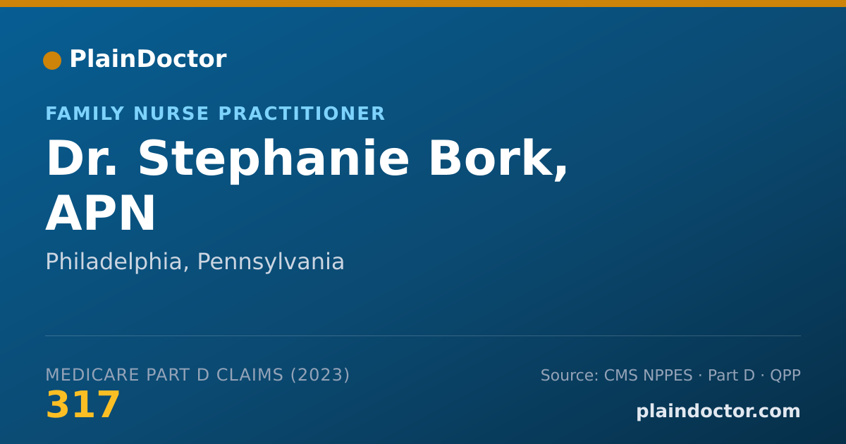Shareable card for Stephanie Bork, APN - Family Nurse Practitioner, Philadelphia, PA