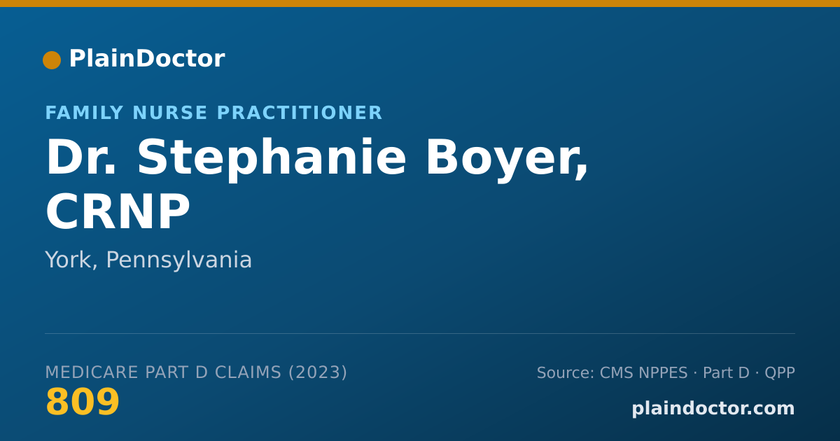 Shareable card for Stephanie Boyer, CRNP - Family Nurse Practitioner, York, PA