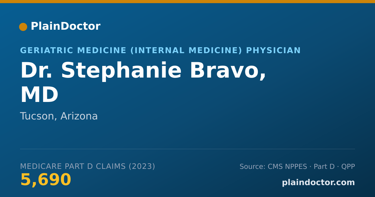 Shareable card for Stephanie Bravo, MD - Geriatric Medicine (Internal Medicine) Physician, Tucson, AZ