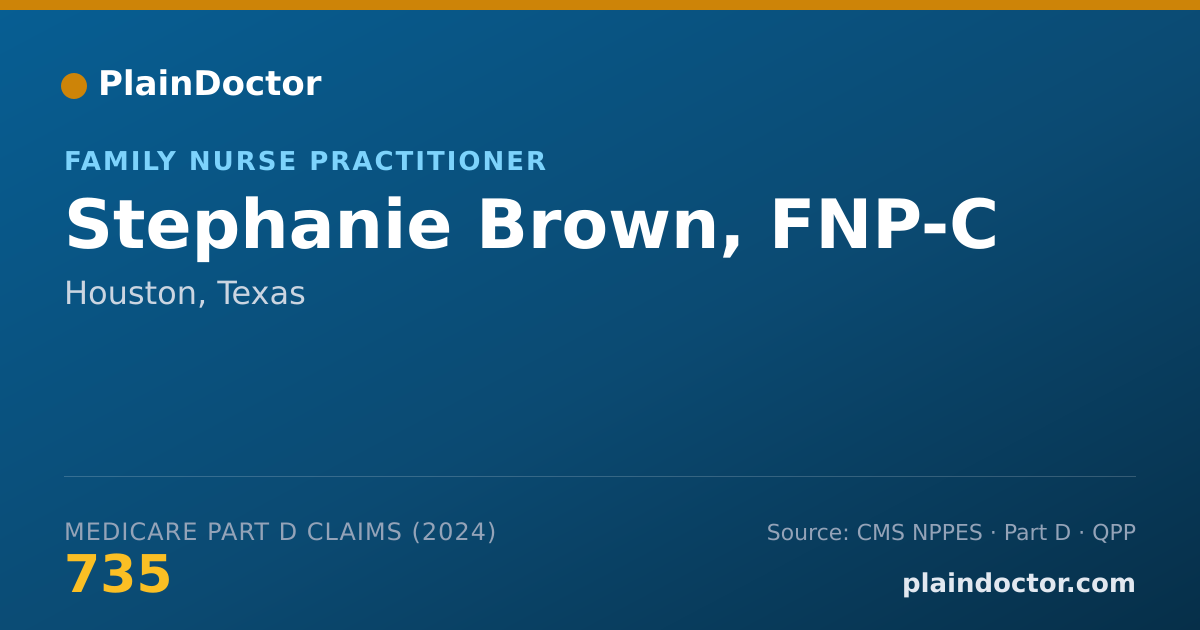 Shareable card for Stephanie Brown, FNP-C - Family Nurse Practitioner, Houston, TX