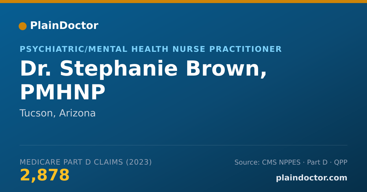 Shareable card for Stephanie Brown, PMHNP - Psychiatric/Mental Health Nurse Practitioner, Tucson, AZ
