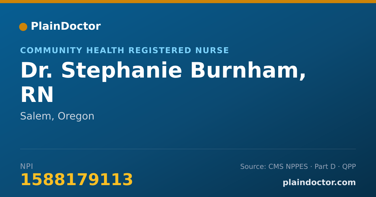Shareable card for Stephanie Burnham, RN - Community Health Registered Nurse, Salem, OR