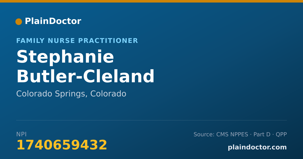 Shareable card for Stephanie Butler-Cleland - Family Nurse Practitioner, Colorado Springs, CO