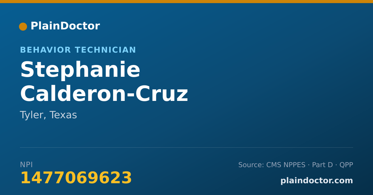 Shareable card for Stephanie Calderon-Cruz - Behavior Technician, Tyler, TX