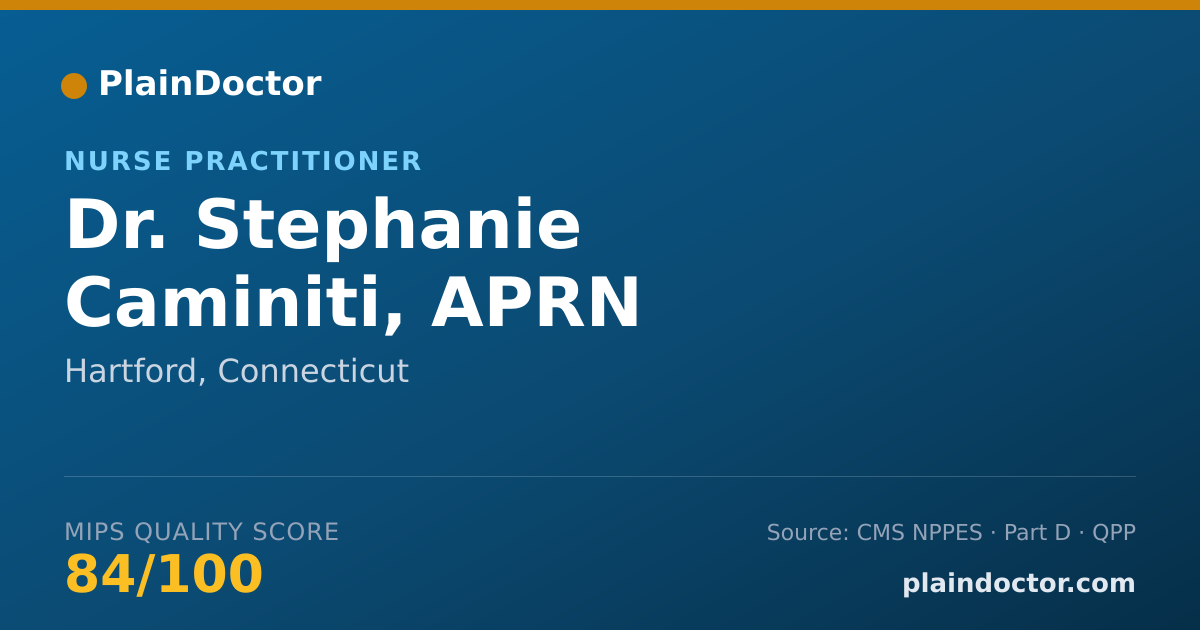 Shareable card for Stephanie Caminiti, APRN - Nurse Practitioner, Hartford, CT