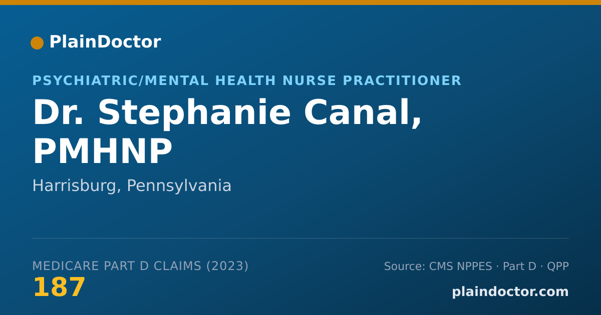 Shareable card for Stephanie Canal, PMHNP - Psychiatric/Mental Health Nurse Practitioner, Harrisburg, PA