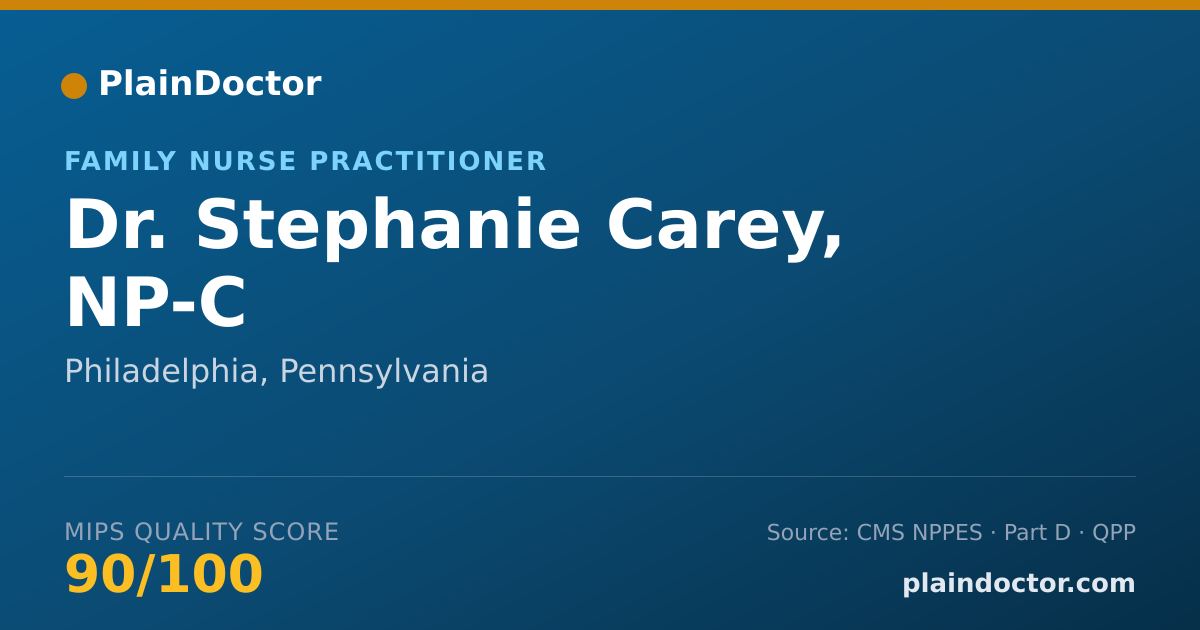 Shareable card for Stephanie Carey, NP-C - Family Nurse Practitioner, Philadelphia, PA