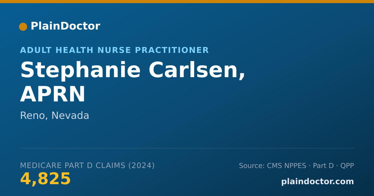 Shareable card for Stephanie Carlsen, APRN - Adult Health Nurse Practitioner, Reno, NV