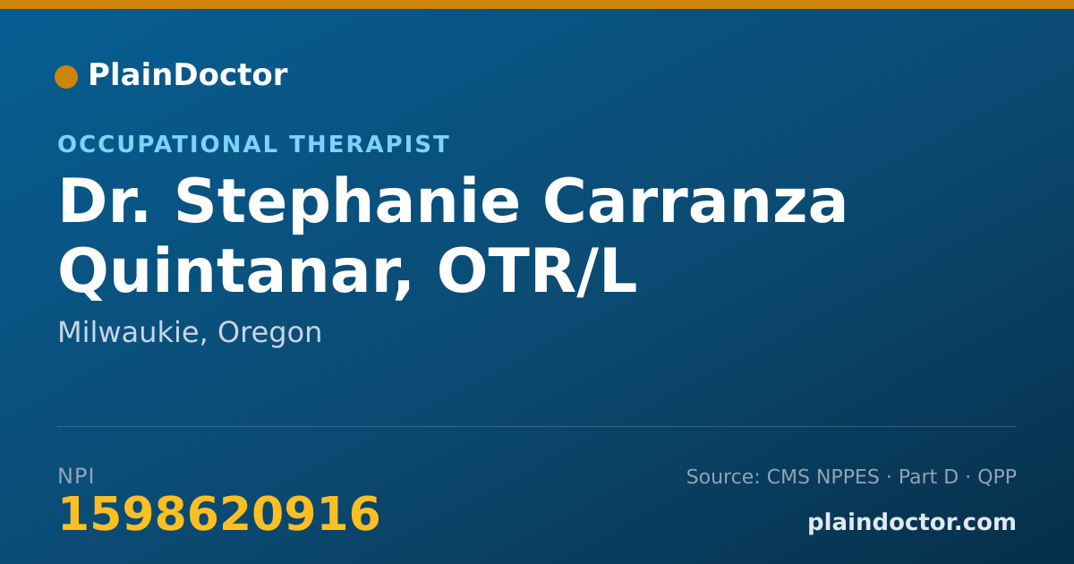Shareable card for Stephanie Carranza Quintanar, OTR/L - Occupational Therapist, Milwaukie, OR
