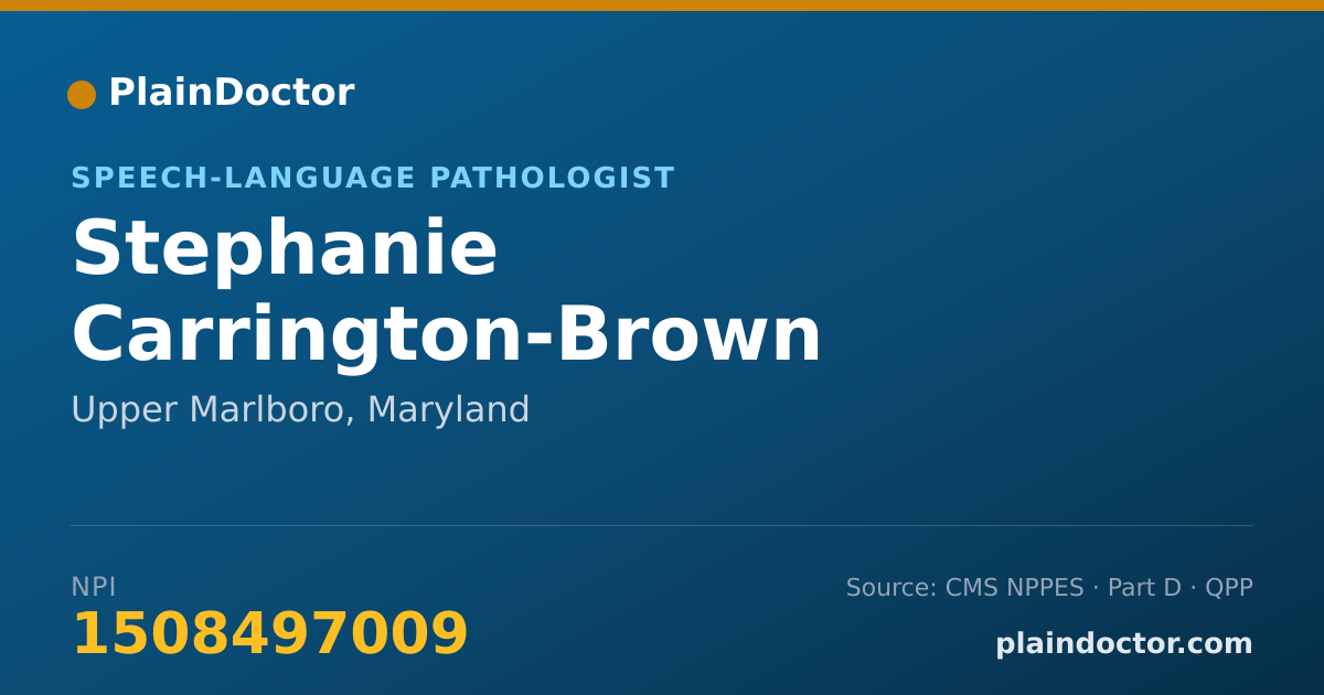 Shareable card for Stephanie Carrington-Brown - Speech-Language Pathologist, Upper Marlboro, MD