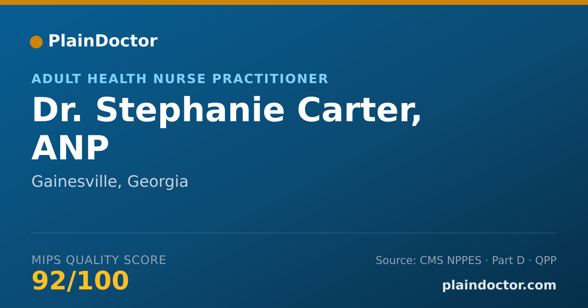 Shareable card for Stephanie Carter, ANP - Adult Health Nurse Practitioner, Gainesville, GA