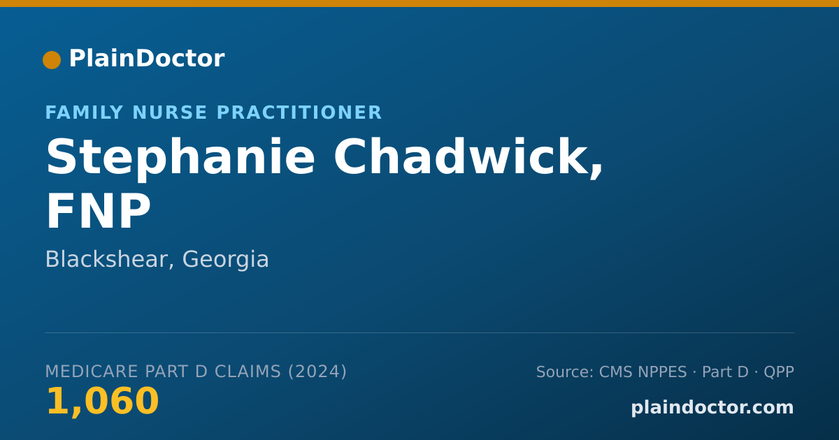 Shareable card for Stephanie Chadwick, FNP - Family Nurse Practitioner, Blackshear, GA