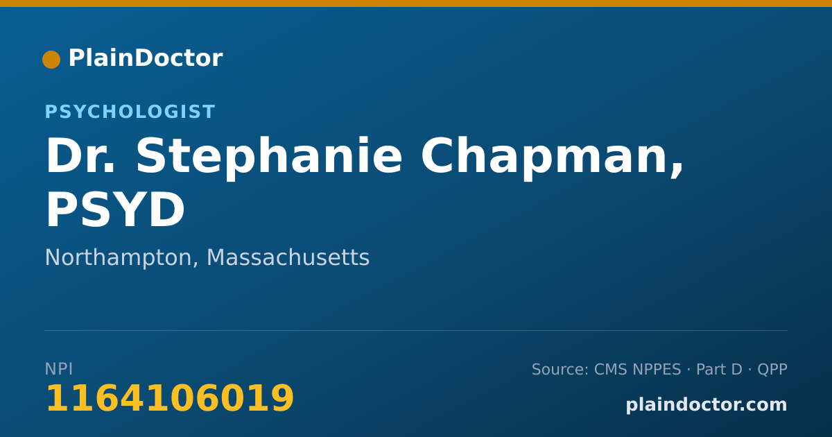 Shareable card for Stephanie Chapman, PSYD - Psychologist, Northampton, MA