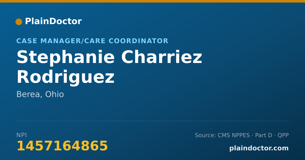 Shareable card for Stephanie Charriez Rodriguez - Case Manager/Care Coordinator, Berea, OH