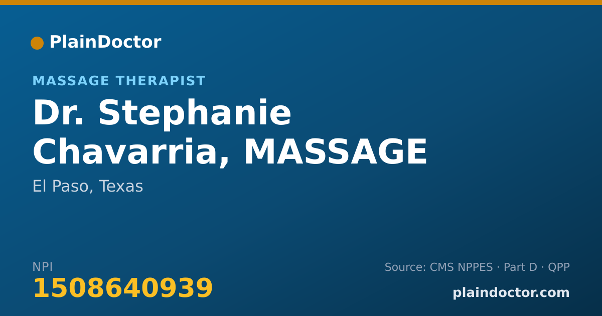 Shareable card for Stephanie Chavarria, MASSAGE THERAPIST - Massage Therapist, El Paso, TX