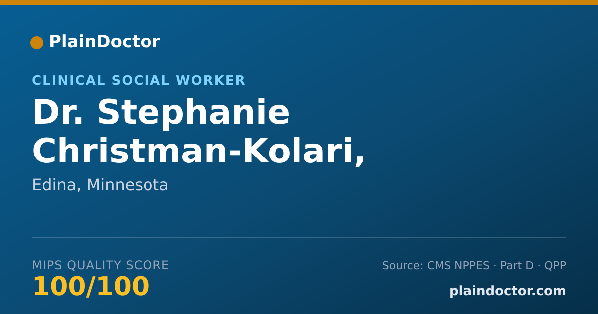 Shareable card for Stephanie Christman-Kolari, LICSW - Clinical Social Worker, Edina, MN