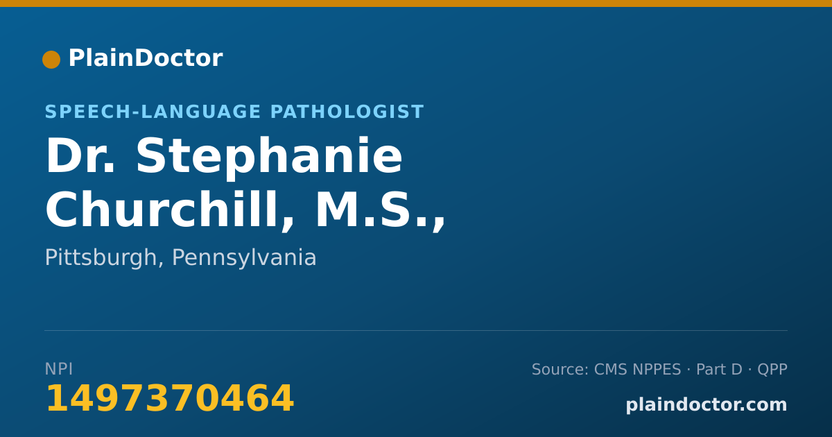 Shareable card for Stephanie Churchill, M.S., CCC-SLP - Speech-Language Pathologist, Pittsburgh, PA