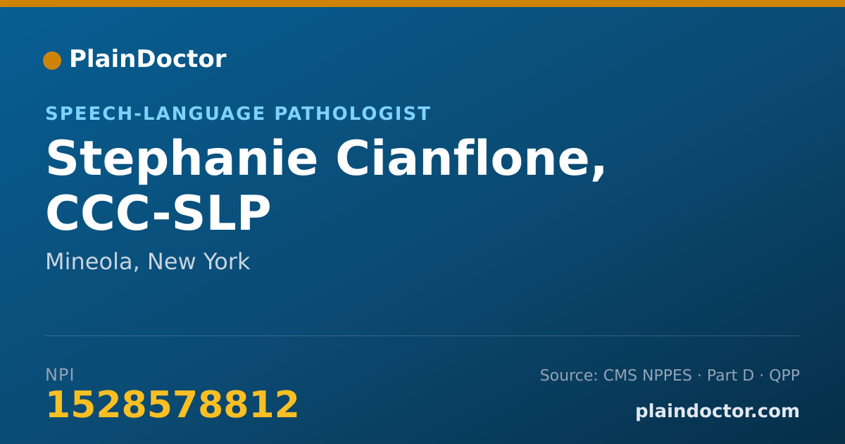 Shareable card for Stephanie Cianflone, CCC-SLP - Speech-Language Pathologist, Mineola, NY