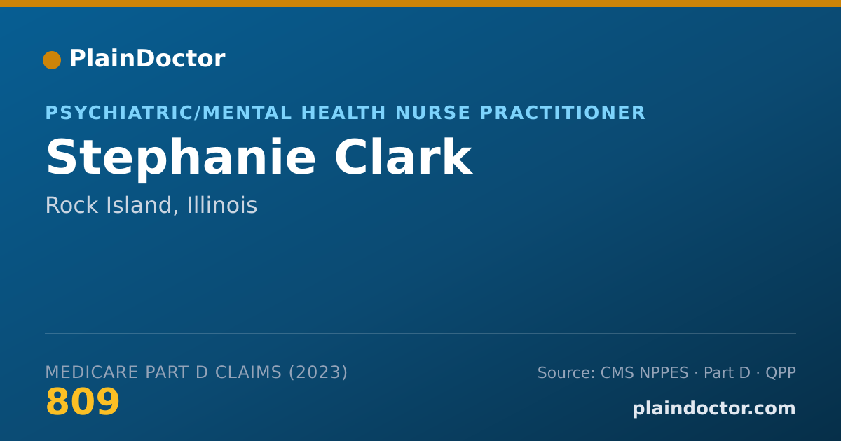 Shareable card for Stephanie Clark - Psychiatric/Mental Health Nurse Practitioner, Rock Island, IL