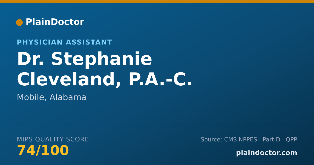 Shareable card for Stephanie Cleveland, P.A.-C. - Physician Assistant, Mobile, AL