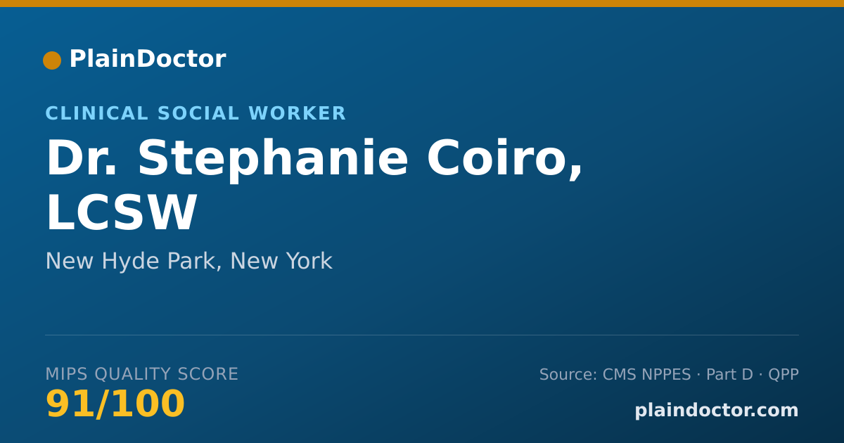 Shareable card for Stephanie Coiro, LCSW - Clinical Social Worker, New Hyde Park, NY