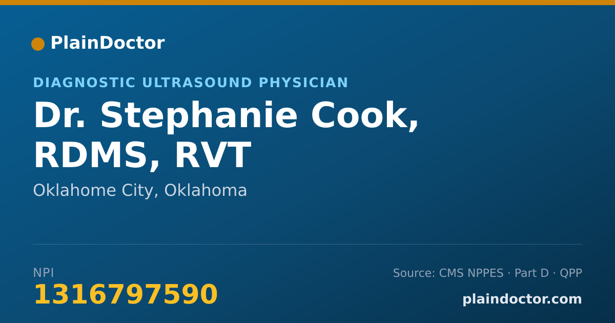 Shareable card for Stephanie Cook, RDMS, RVT - Diagnostic Ultrasound Physician, Oklahome City, OK