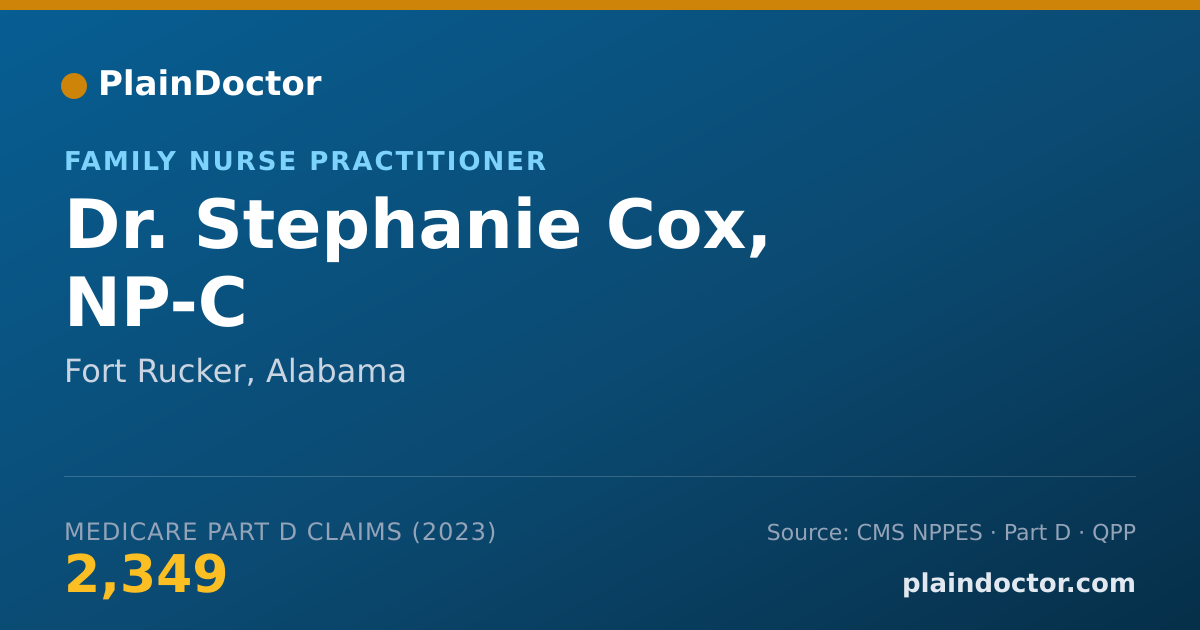Shareable card for Stephanie Cox, NP-C - Family Nurse Practitioner, Fort Rucker, AL
