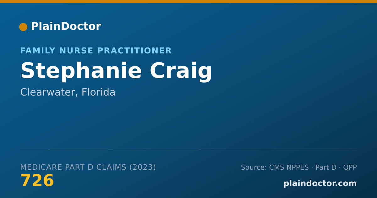 Shareable card for Stephanie Craig - Family Nurse Practitioner, Clearwater, FL