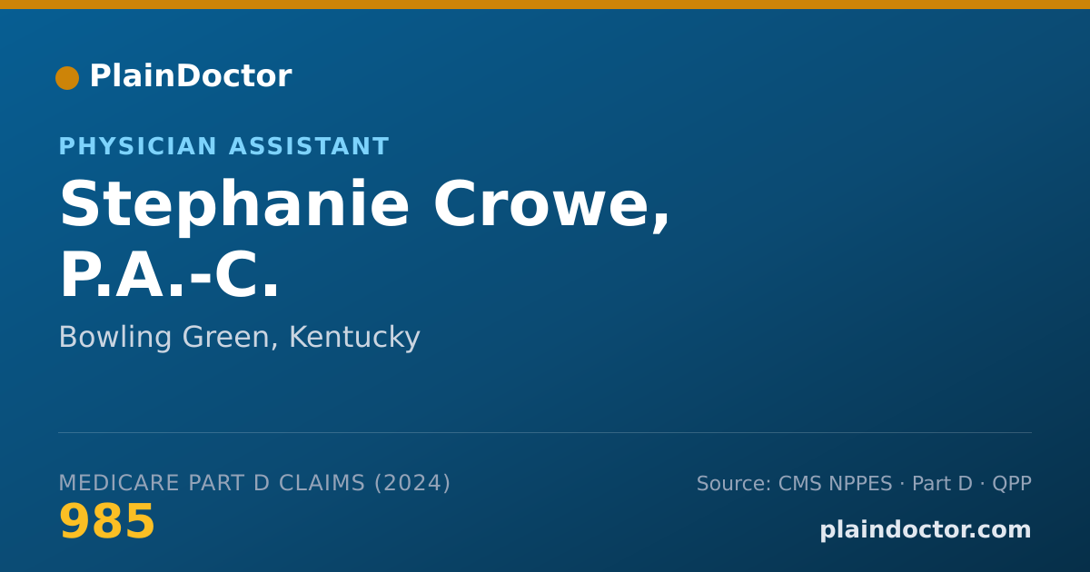 Shareable card for Stephanie Crowe, P.A.-C. - Physician Assistant, Bowling Green, KY