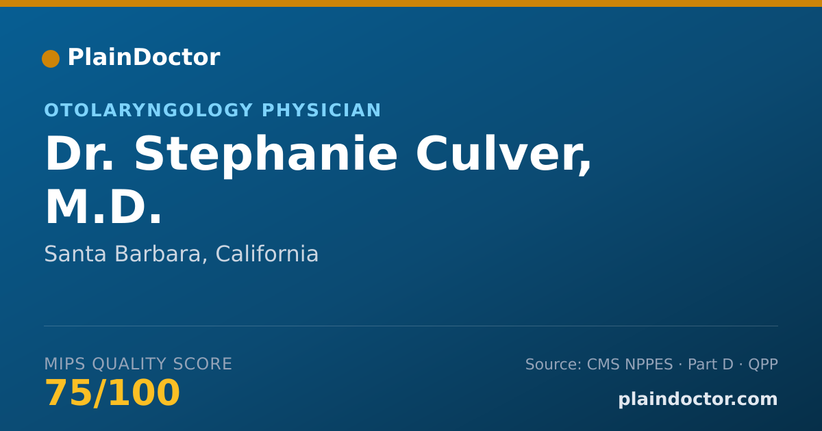 Shareable card for Stephanie Culver, M.D. - Otolaryngology Physician, Santa Barbara, CA