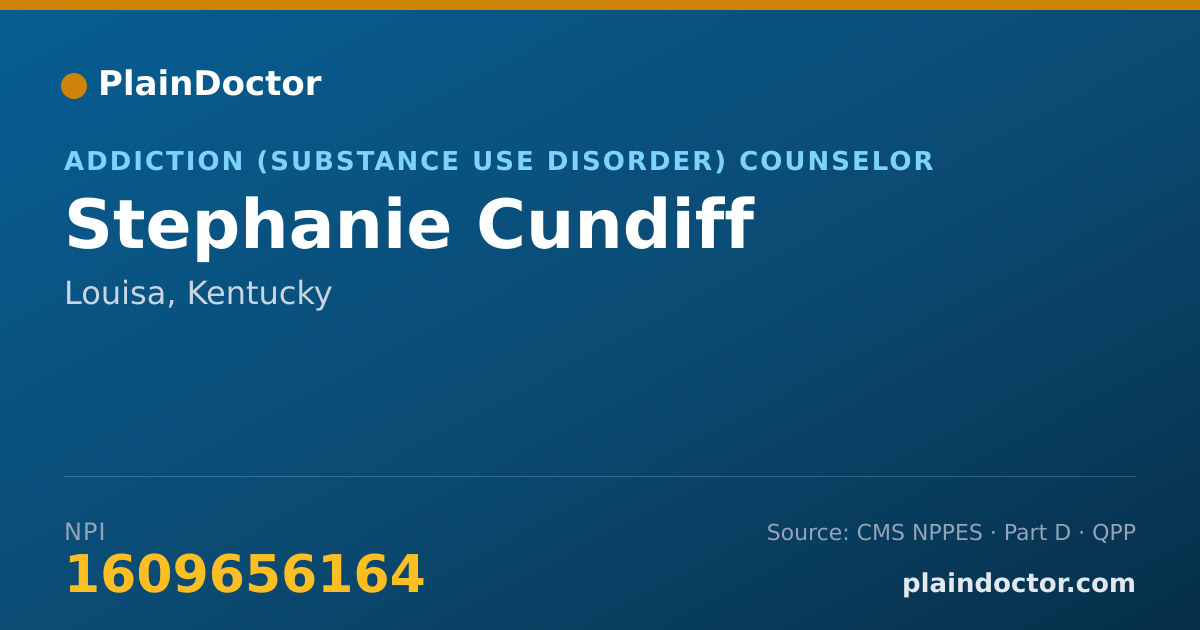 Shareable card for Stephanie Cundiff - Addiction (Substance Use Disorder) Counselor, Louisa, KY