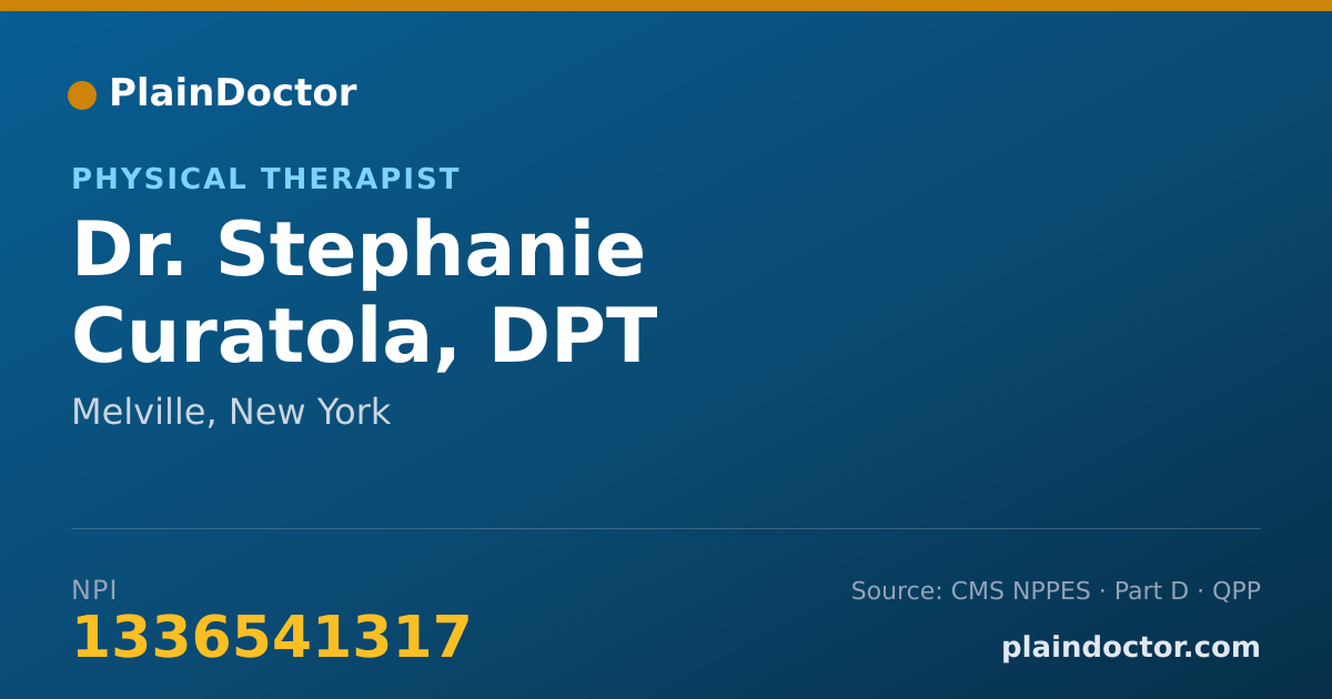 Shareable card for Stephanie Curatola, DPT - Physical Therapist, Melville, NY