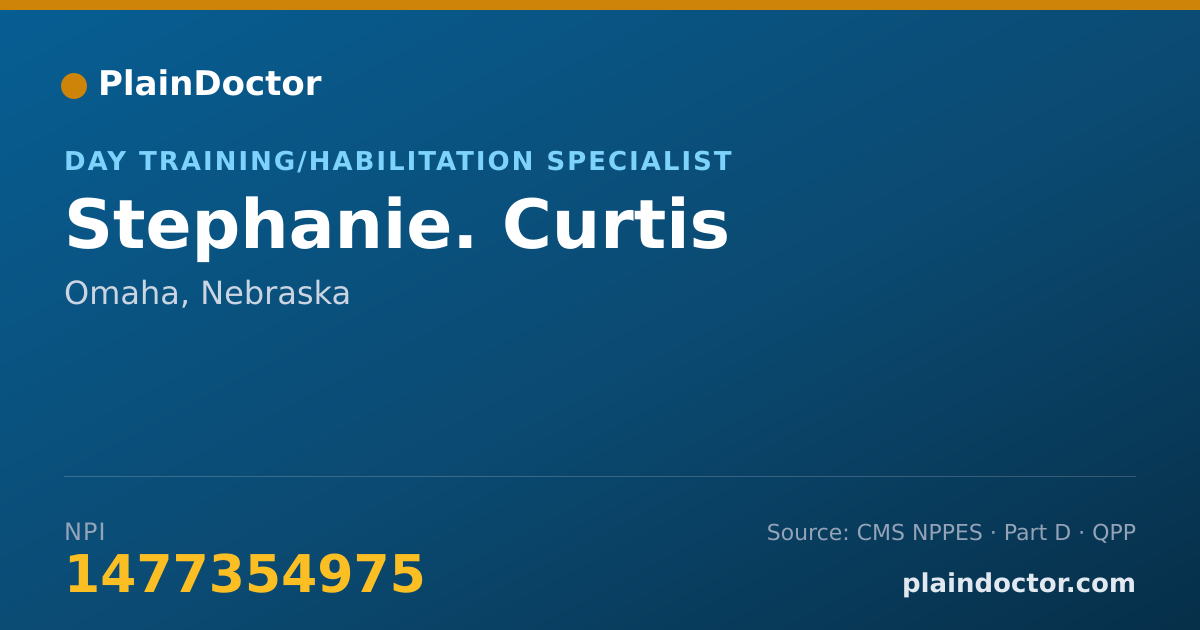 Shareable card for Stephanie. Curtis - Day Training/Habilitation Specialist, Omaha, NE