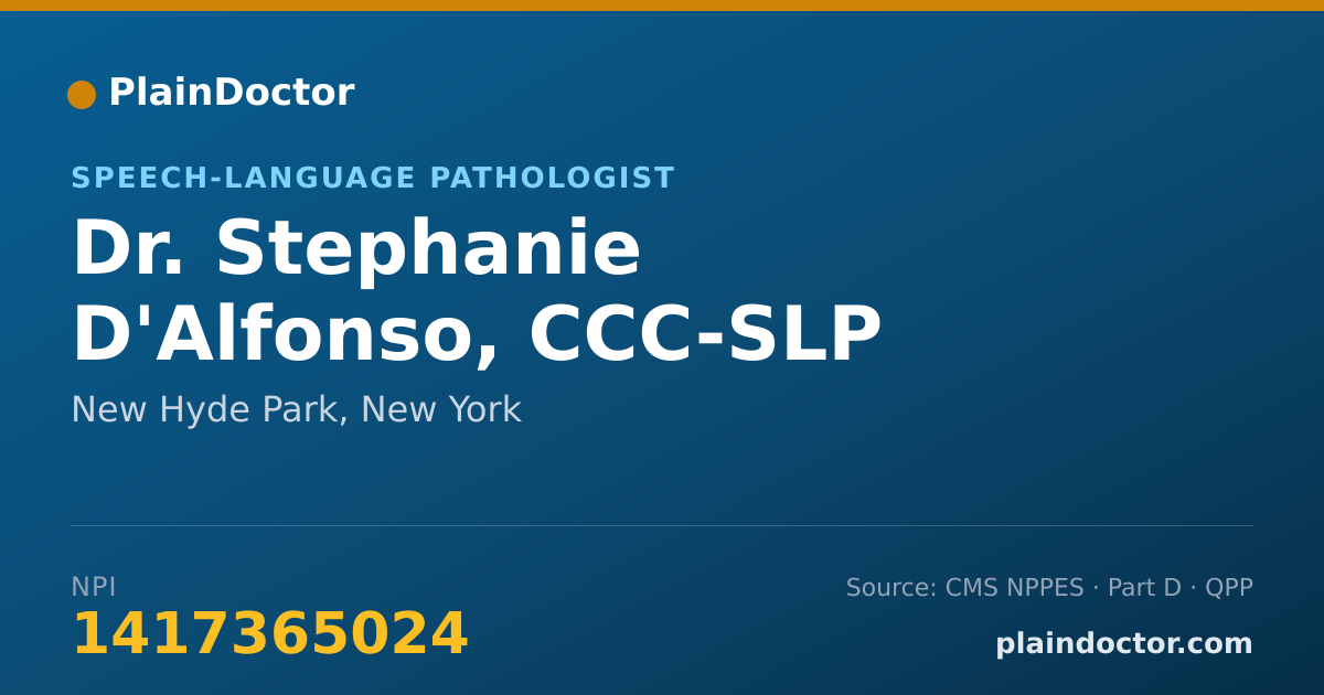 Shareable card for Stephanie D'Alfonso, CCC-SLP - Speech-Language Pathologist, New Hyde Park, NY