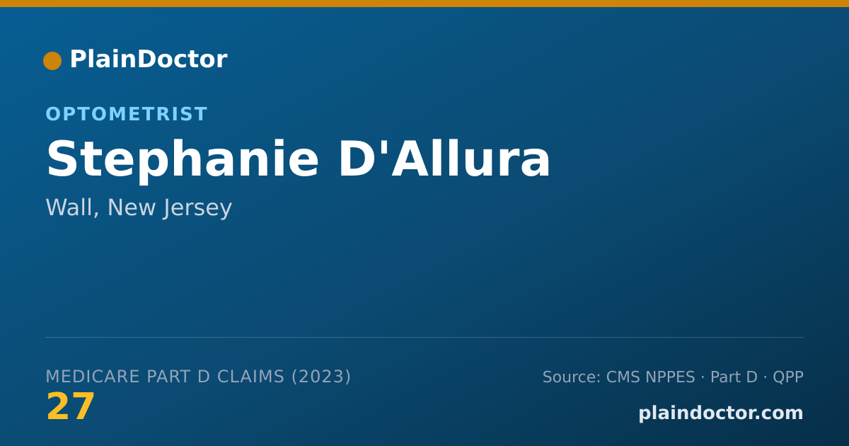 Shareable card for Stephanie D'Allura - Optometrist, Wall, NJ