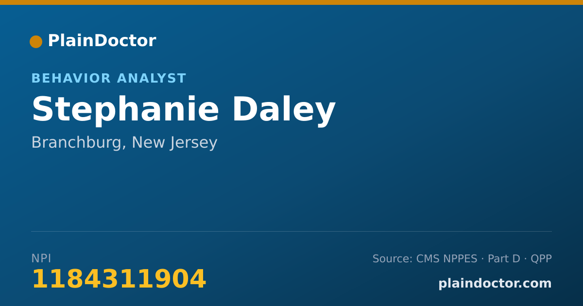 Shareable card for Stephanie Daley - Behavior Analyst, Branchburg, NJ