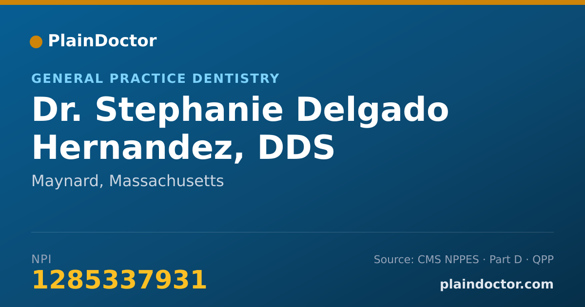 Shareable card for Stephanie Delgado Hernandez, DDS - General Practice Dentistry, Maynard, MA