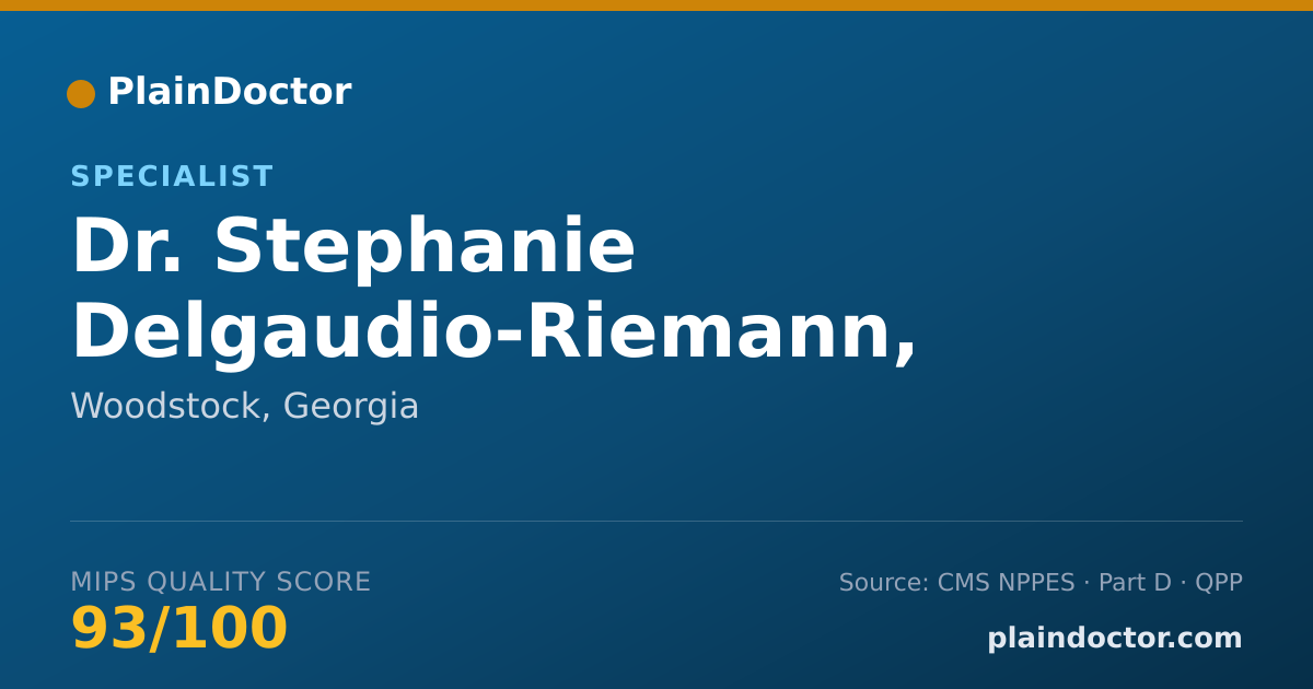 Shareable card for Stephanie Delgaudio-Riemann, M.D. - Specialist, Woodstock, GA