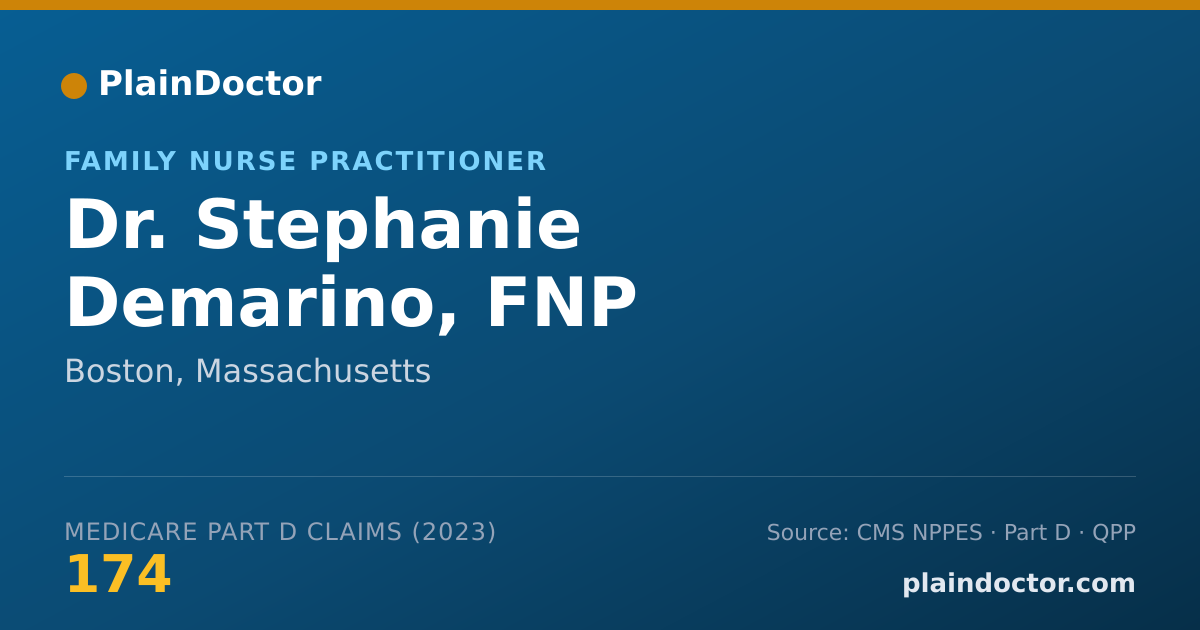 Shareable card for Stephanie Demarino, FNP - Family Nurse Practitioner, Boston, MA