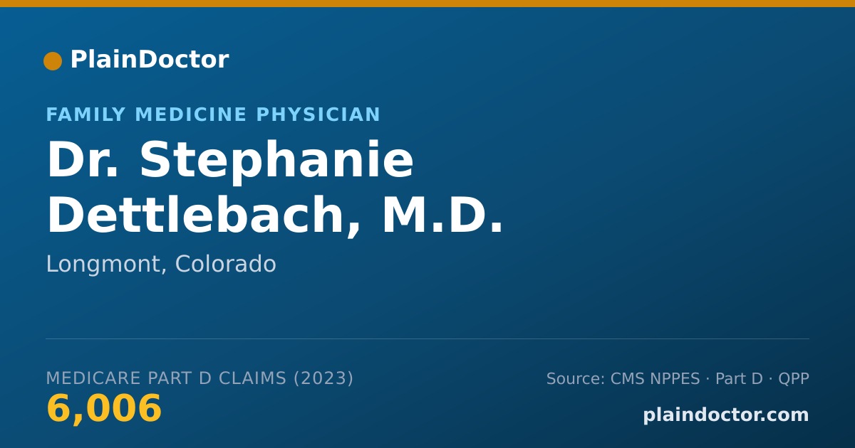 Shareable card for Stephanie Dettlebach, M.D. - Family Medicine Physician, Longmont, CO