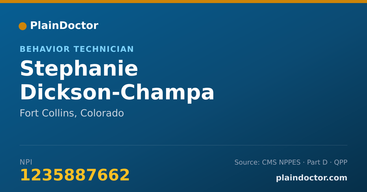 Shareable card for Stephanie Dickson-Champa - Behavior Technician, Fort Collins, CO