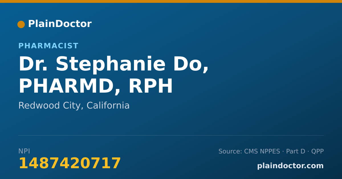 Shareable card for Stephanie Do, PHARMD, RPH - Pharmacist, Redwood City, CA