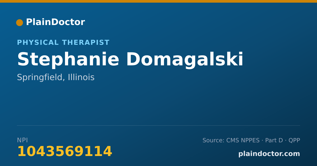 Shareable card for Stephanie Domagalski - Physical Therapist, Springfield, IL